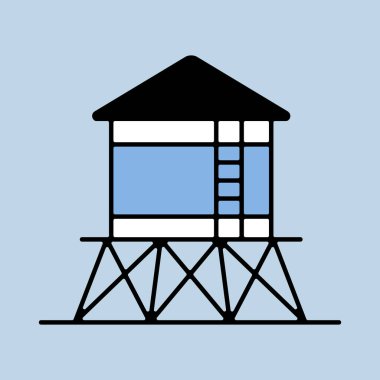 Su kulesi ikonu izole edildi. Tarım işareti. Web sitenizin tasarımı için grafik sembolü, logo, uygulama, UI. Vektör illüstrasyonu, EPS10.