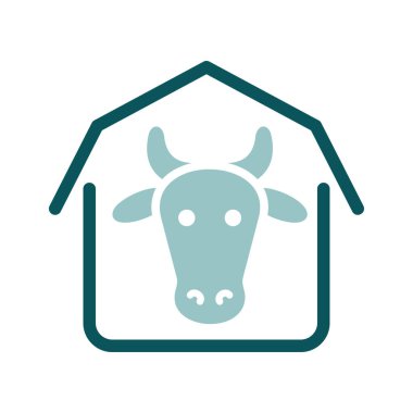 İzole edilmiş ahır simgesi. Çiftlik hayvanı işareti. Web sitenizin tasarımı için grafik sembolü, logo, uygulama, UI. Vektör illüstrasyonu