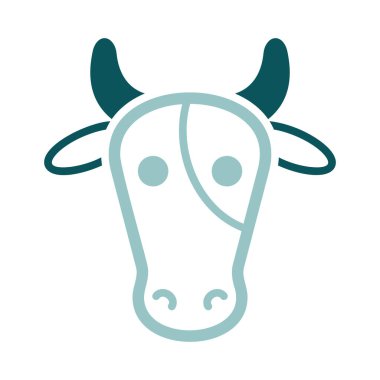 İnek ikonu. Hayvan kafası. Çiftlik işareti. Web sitenizin tasarımı için grafik sembolü, logo, uygulama, UI. Vektör illüstrasyonu