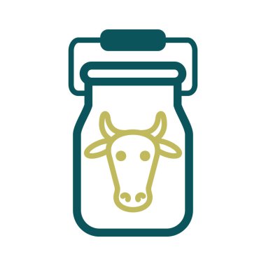 İzole edilmiş süt ikonu için konteynır. Çiftlik hayvanı işareti. Web sitenizin tasarımı için grafik sembolü, logo, uygulama, UI. Vektör illüstrasyonu