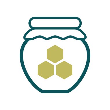 Bal izole edilmiş ikonlu kavanoz. Çiftlik hayvanı işareti. Web sitenizin tasarımı için grafik sembolü, logo, uygulama, UI. Vektör illüstrasyonu