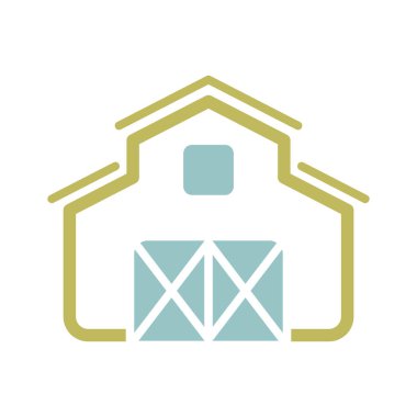 Barn izole ikonu. Çiftlik hayvanı işareti. Web sitenizin tasarımı için grafik sembolü, logo, uygulama, UI. Vektör illüstrasyonu