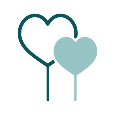 Romantik tatlılar. Tatlı Sevgililer günü tebrik. İki kırmızı kalp lolipop simgesi