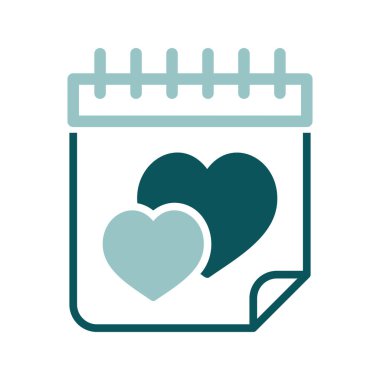 Wedding calendar chalk isolated icon. Vector illustration, romance elements. Sticker, patch, badge, card for marriage, valentine