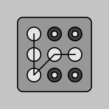 Gri tonlama simgesini kilitle. Akıllı telefon şifre sembolü elle giriliyor. Güvenlik işareti. Web sitenizin tasarımı için grafik sembolü, logo, uygulama, UI