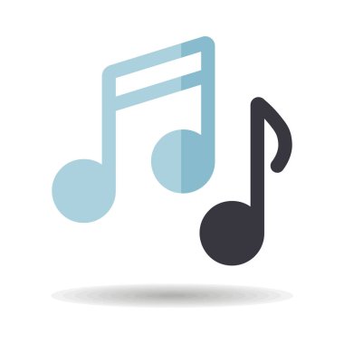 Müzik notaları, şarkı, melodi veya akort vektör simgesi. Müzik ve ses web sitesi için grafik sembolü ve uygulama tasarımı, logo, uygulama, UI