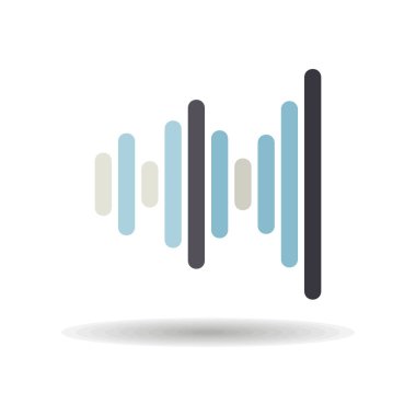 Eşitleyici, frekans vektörü izole edilmiş simge. Ses sinyali. Müzik işareti. Müzik ve ses web sitesi için grafik sembolü ve uygulama tasarımı, logo, uygulama, UI