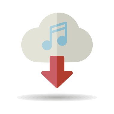 Bulut müzik vektör simgesi indir. Müzik işareti. Müzik ve ses web sitesi için grafik sembolü ve uygulama tasarımı, logo, uygulama, UI