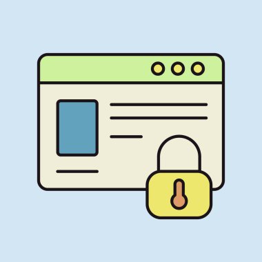 Güvenilir web sitesi, bilgi güvenliği vektör simgesi. Güvenlik işareti. Web sitenizin tasarımı için grafik sembolü, logo, uygulama, UI