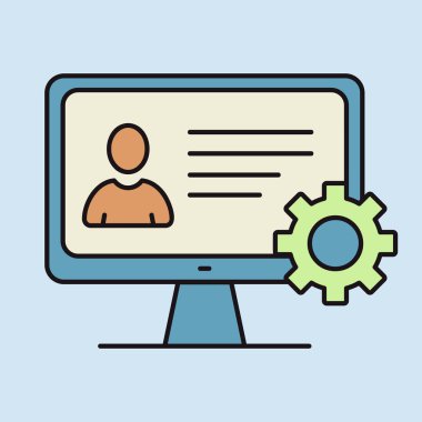 Kullanıcı, izleyici vektör simgesindeki ayarları özelleştirir. Kullanıcı arayüzü özelleştirme, programlama. Kişisel sayfalar oluşturma, düzenleme ve onarım kavramı.