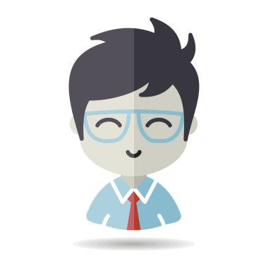 Gözlük vektör ikonunda insan yüzü avatarı. Hippi sembolü. Avatar karakter portresi işaretleri. Web sitenizin tasarımı için grafik sembolü, logo, uygulama, UI