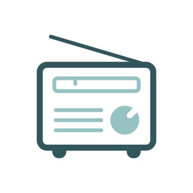 Retro radyo vektör simgesi. Müzik ve ses web sitesi için grafik sembolü ve uygulama tasarımı, logo, uygulama, UI