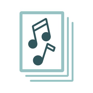 Music book with musical notes vector isolated icon. Graph symbol for music and sound web site and apps design, logo, app, UI
