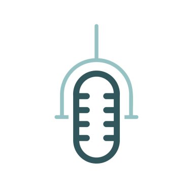 Retro mikrofon vektör simgesi. Müzik ve ses web sitesi için grafik sembolü ve uygulama tasarımı, logo, uygulama, UI