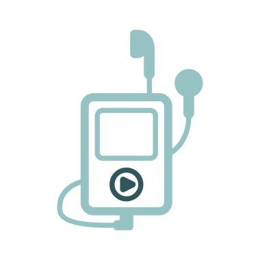 Kulaklıklı ortam oynatıcı vektör simgesini izole etti. Müzik işareti. Müzik ve ses web sitesi için grafik sembolü ve uygulama tasarımı, logo, uygulama, UI