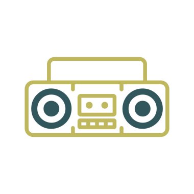 Seksenlerin vektör izole ikonundan kaset teyp retro tasarımı. Müzik ve ses web sitesi için grafik sembolü ve uygulama tasarımı, logo, uygulama, UI