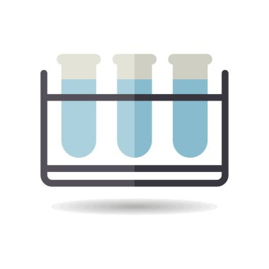 Test tüpleri vektör ikonu izole. İlaç ve sağlık sigortası, tıbbi destek işareti. Tıbbi web sitesi ve uygulama tasarımı için grafik sembolü, logo, uygulama, UI