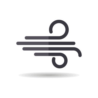 Yüksek rüzgar vektör simgesi. Meteoroloji işareti. Seyahat, turizm ve hava durumu web sitesi ve uygulama tasarımı, logo, uygulama, UI için grafik sembolü