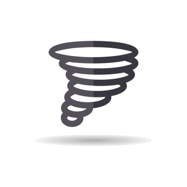 Tornado vektör simgesi. Kasırga burcu. Meteoroloji işareti. Seyahat, turizm ve hava durumu web sitesi ve uygulama tasarımı, logo, uygulama, UI için grafik sembolü