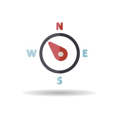 Pusula rüzgar gül vektör simgesi. Kuzeybatıya doğru. Meteoroloji işareti. Seyahat, turizm ve hava durumu web sitesi ve tasarım, logo, uygulama, UI için grafik sembolü