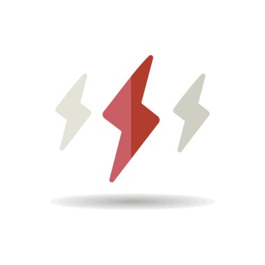 Yağmur fırtınası yıldırım vektör simgesi. Meteoroloji işareti. Seyahat, turizm ve hava durumu web sitesi ve uygulama tasarımı, logo, uygulama, UI için grafik sembolü