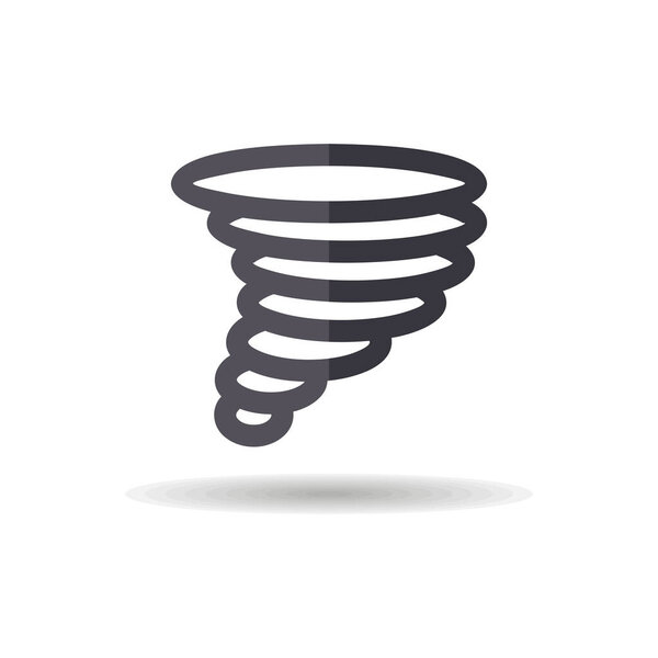 Tornado vector icon. Whirlwind storm sign. Meteorology sign. Graph symbol for travel, tourism and weather web site and apps design, logo, app, UI