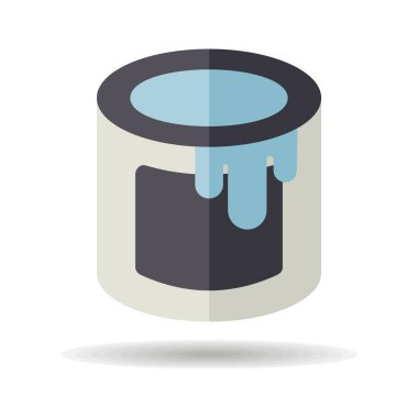 Kova vektör simgesini boya. İnşaat, onarım ve inşaat. Web sitenizin tasarımı için grafik sembolü, logo, uygulama, UI. Vektör illüstrasyonu, EPS10.