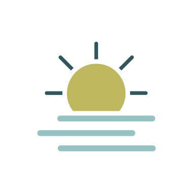 Yaz güneşi ısı vektör simgesi. Meteoroloji işareti. Seyahat, turizm ve hava durumu web sitesi ve uygulama tasarımı, logo, uygulama, UI için grafik sembolü