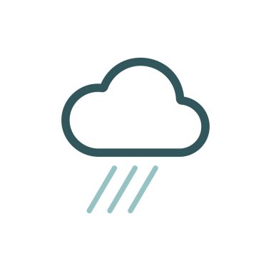 Raincloud vektör simgesi. Meteoroloji işareti. Seyahat, turizm ve hava durumu web sitesi ve uygulama tasarımı, logo, uygulama, UI için grafik sembolü