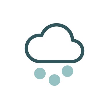 Kar tanecikli bulut. Meteoroloji işareti. Seyahat, turizm ve hava durumu web sitesi ve uygulama tasarımı, logo, uygulama, UI için grafik sembolü