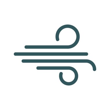 Yüksek rüzgar vektör simgesi. Meteoroloji işareti. Seyahat, turizm ve hava durumu web sitesi ve uygulama tasarımı, logo, uygulama, UI için grafik sembolü