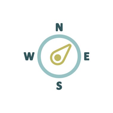 Pusula rüzgar gül vektör simgesi. Kuzeydoğuya doğru. Meteoroloji işareti. Seyahat, turizm ve hava durumu web sitesi ve tasarım, logo, uygulama, UI için grafik sembolü