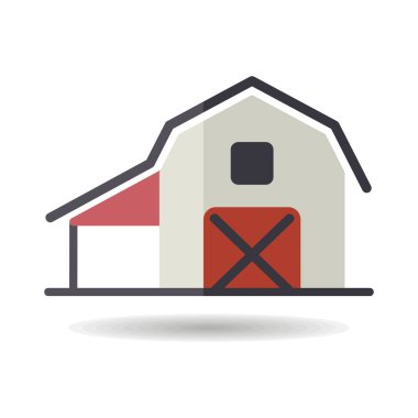 Barn isolated flat isolated icon. Farm animal sign. Graph symbol for your web site design, logo, app, UI. Vector illustration