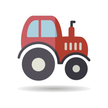 Traktör ikonu izole etti. Çiftçi makinesi. Tarım işareti. Web sitenizin tasarımı için grafik sembolü, logo, uygulama, UI. Vektör illüstrasyonu, EPS10.