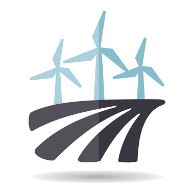 Sahadaki yel değirmeni ikonu. Tarım işareti. Web sitenizin tasarımı için grafik sembolü, logo, uygulama, UI. Vektör illüstrasyonu, EPS10.