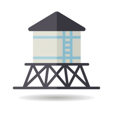 Su kulesi ikonu izole edildi. Tarım işareti. Web sitenizin tasarımı için grafik sembolü, logo, uygulama, UI. Vektör illüstrasyonu, EPS10.