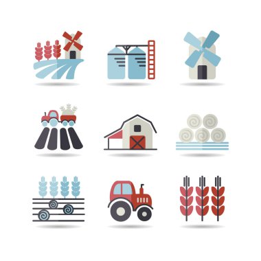 Farm Field isolated icon set. Agriculture sign. Graph symbol for your web site design, logo, app, UI. Vector illustration, EPS10
