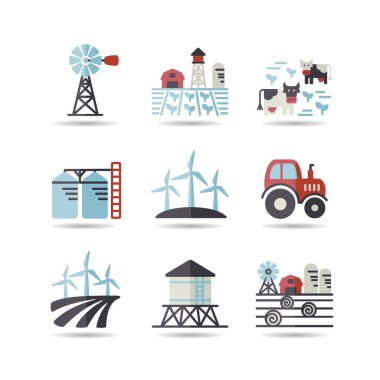 Farm Field isolated icon set. Agriculture sign. Graph symbol for your web site design, logo, app, UI. Vector illustration, EPS10