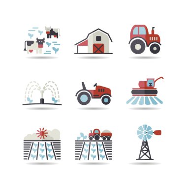 Farm Field isolated icon set. Agriculture sign. Graph symbol for your web site design, logo, app, UI. Vector illustration, EPS10