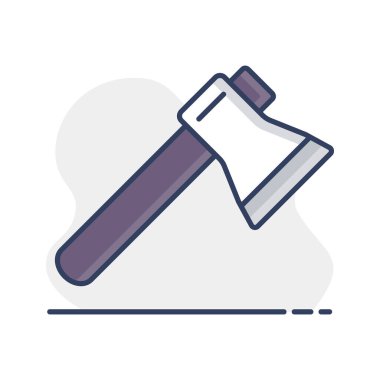 Balta ya da balta vektör simgesi. Kamp ve yürüyüş işareti. Seyahat ve turizm web sitesi ve uygulama tasarımı, logo, uygulama, UI için grafik sembolü