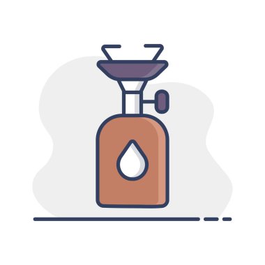 Gaz ocağı vektör ikonu. Kamp ve yürüyüş işareti. Seyahat ve turizm web sitesi ve uygulama tasarımı, logo, uygulama, UI için grafik sembolü