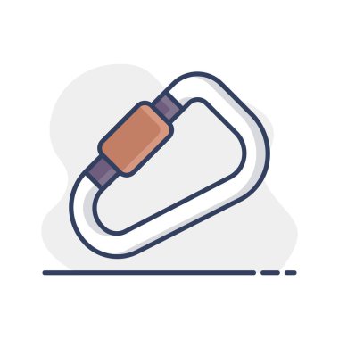 Karabina vektör simgesi. Kamp ve yürüyüş işareti. Seyahat ve turizm web sitesi ve uygulama tasarımı, logo, uygulama, UI için grafik sembolü