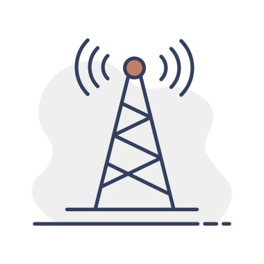 İletişim anten vektör simgesi. Navigasyon işareti. Seyahat ve turizm web sitesi ve uygulama tasarımı, logo, uygulama, UI için grafik sembolü