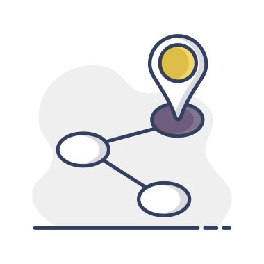 Yönlendirme vektörü izole edilmiş simgesi. Navigasyon işareti. Seyahat ve turizm web sitesi ve uygulama tasarımı, logo, uygulama, UI için grafik sembolü