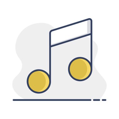 Müzik notası vektör simgesi. Müzik ve ses web sitesi için grafik sembolü ve uygulama tasarımı, logo, uygulama, UI