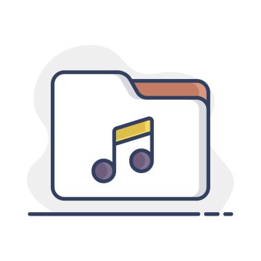 Müzik notası vektör izole edilmiş dosya dizini. Müzik işareti. Müzik ve ses web sitesi için grafik sembolü ve uygulama tasarımı, logo, uygulama, UI