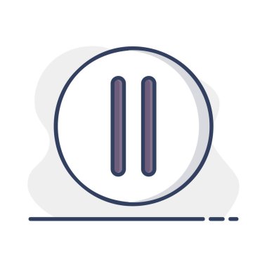Duraklat düğmesi vektör düz izole simgesi. Müzik ve ses web sitesi için grafik sembolü ve uygulama tasarımı, logo, uygulama, UI