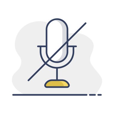 Mikrofon, mikrofon sessiz vektörü izole edilmiş ikon. Müzik işareti. Müzik ve ses web sitesi için grafik sembolü ve uygulama tasarımı, logo, uygulama, UI