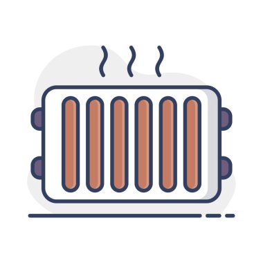 Radyatör, ısıtıcı vektör simgesi. İnşaat, onarım ve inşaat. Web sitenizin tasarımı için grafik sembolü, logo, uygulama, UI