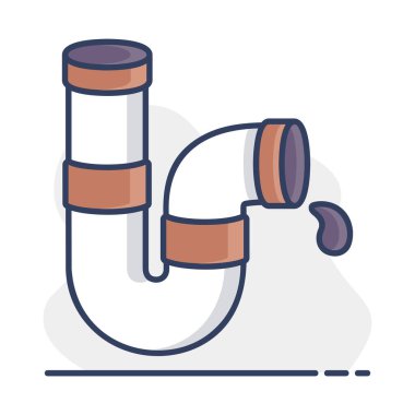 Tesisat boruları vektör ikonu. İnşaat, onarım ve inşaat. Web sitenizin tasarımı için grafik sembolü, logo, uygulama, UI